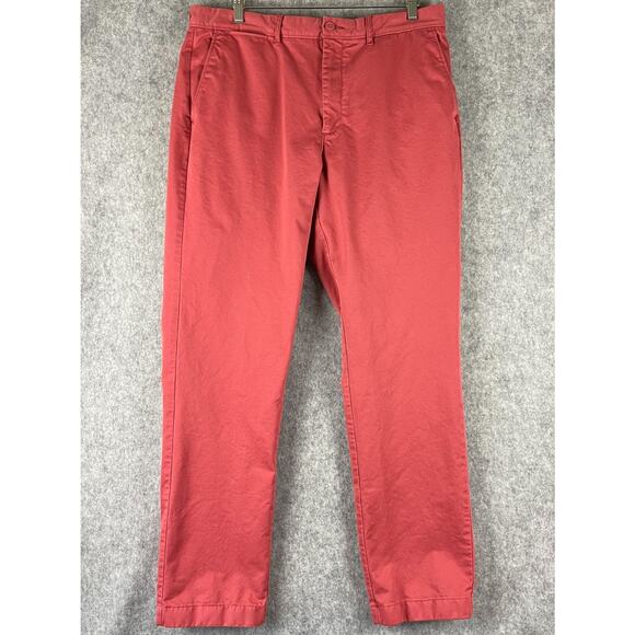 J Crew Pant Mens 36x34 Pink 1040 Athletic Fit Broken In Chino Flat Front Cotton - Picture 1 of 15